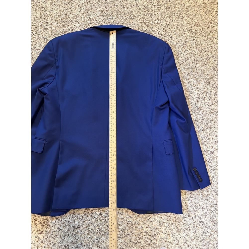 YSL Yves Saint Laurent Jacket Royal Blue Italy 44R Rayon/Viscosa Double  Vent - Picture 9 of 12